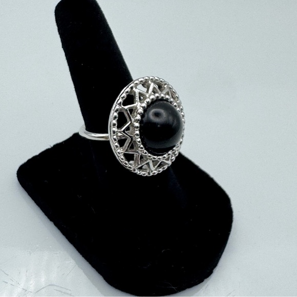 Vintage Sarah Coventry Black Cabochon Statement Ring - Picture 2 of 8